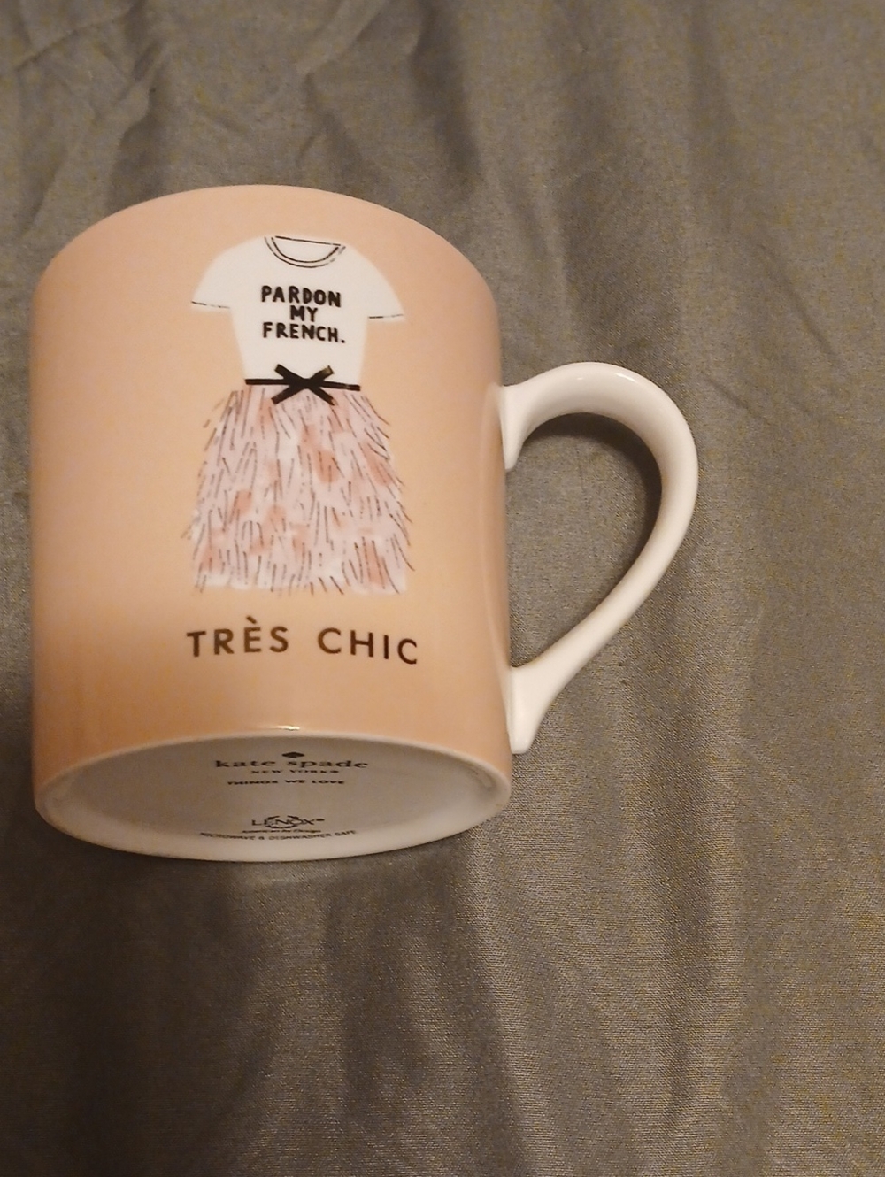 kate spade Blush Pink 'Très Chic' Fashion Graphic Mug
